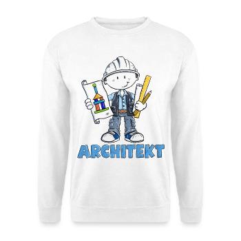 Architekt Architektur Bauplan Beruf Humor Cartoon - Unisex Pullover - Weiß - Vorne - Alina (178cm) & Michal (187cm)