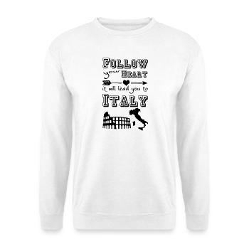 Heart leads you to Italy Italien Geschenk - Unisex Pullover - Weiß - Vorne