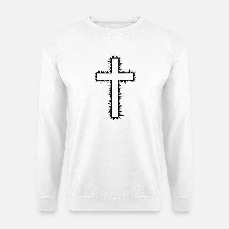 Cross (V) - Unisex Sweatshirt - white