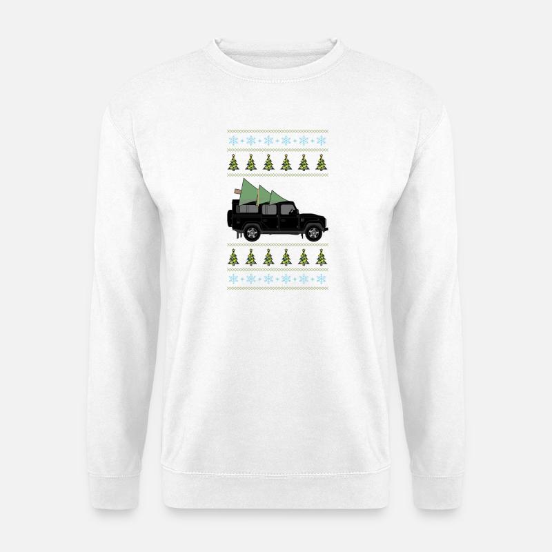 Defender 110 Black Christmas Light - Unisex Sweatshirt - white