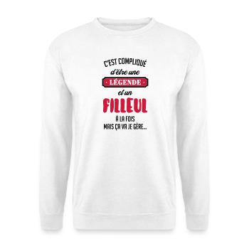 Parrain / Marraine / Filleule / Filleul / Baptême - Sweat-shirt Unisexe - blanc - Devant