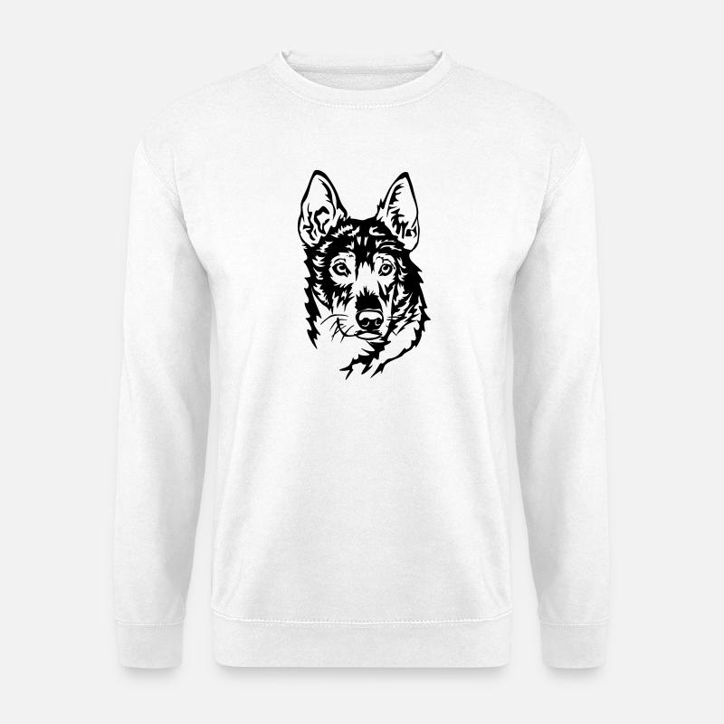 Alaskan Husky Kopf - Unisex Pullover - Weiß