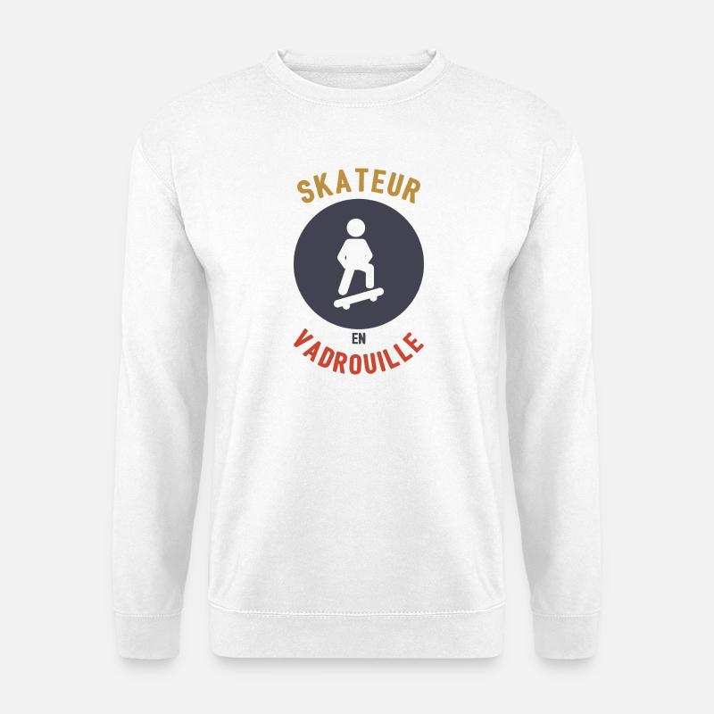 Skateboarder im Mopp - Unisex Pullover - Weiß