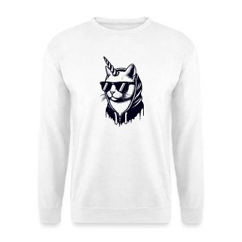 Uni-Cat-street - Sweat-shirt Unisexe - blanc - Devant