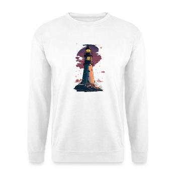 Starry night lighthouse by the sea - Unisex Sweatshirt - white - Front