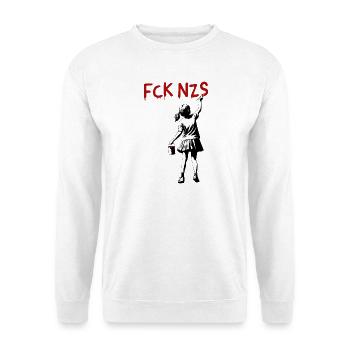 FCK NZS Girls Against Racism Street Art Style - Unisex Sweatshirt - white - Front