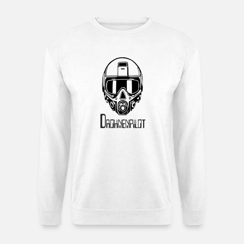 DrohnenPlot Neon Linien Muster - Unisex Pullover - Weiß