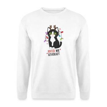 Rentier war Ausverkauft Schwarze Katze Xmas - Unisex Pullover - Weiß - Vorne