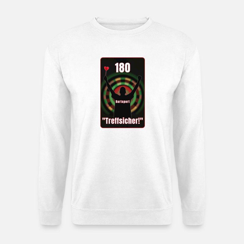 Dartsport Leidenschaft Dart 180 - Unisex Pullover - Weiß