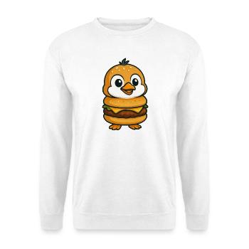 Drôle de pingouin burger Cheeseburger Créature mythique - Sweat-shirt Unisexe - blanc - Devant