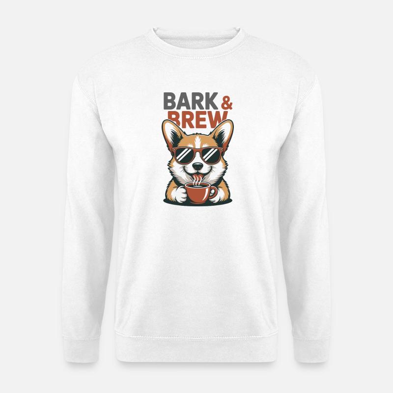 Bark And Brew Coffee Dog - Unisex Pullover - Weiß