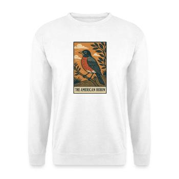 American Robin Nature Illustration - Unisex Sweatshirt - white - Front