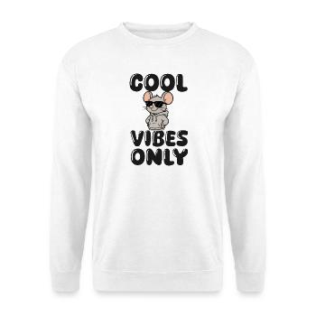 maus-sonnenbrille-cool- - Unisex Pullover - Weiß - Vorne