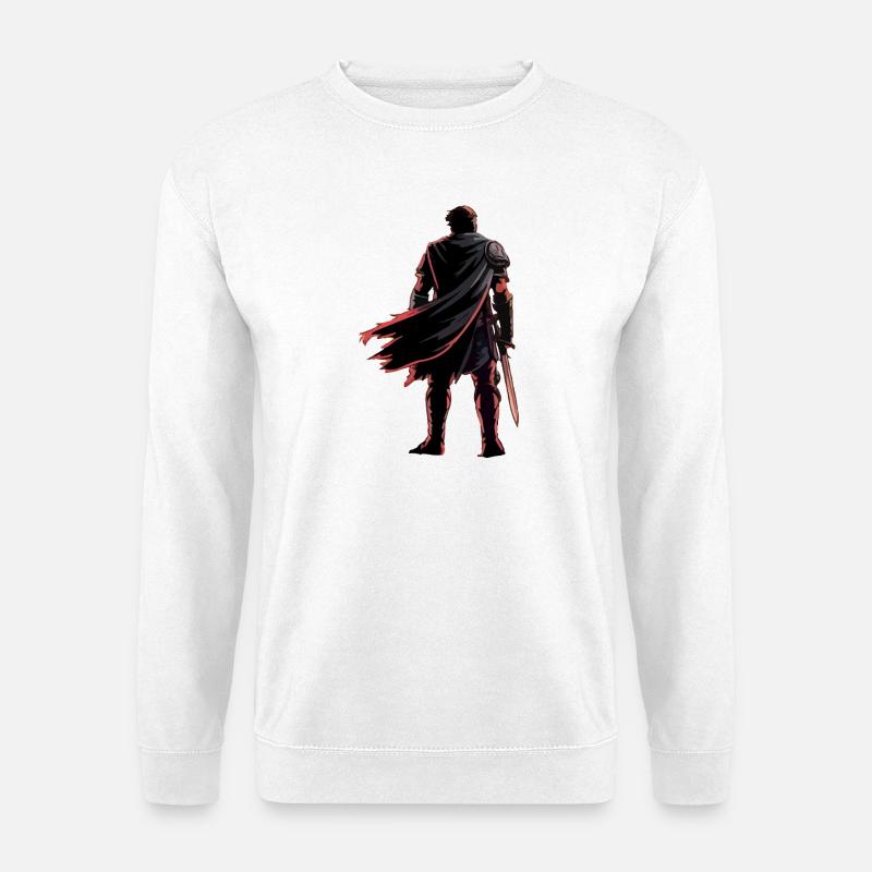 Epische Krieger-Silhouettenkunst - Unisex Pullover - Weiß