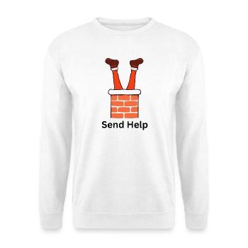 Santa in the Chimney – Funny Xmas Design - Unisex Sweatshirt - white - Front