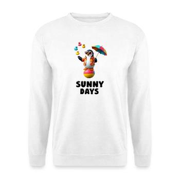 Sonniger Pinguin Hawaii Vibe Tier Design  - Unisex Pullover - Weiß - Vorne