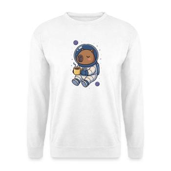 Capybara Astronaut – Coffee in Space ☕🪐 - Unisex Sweatshirt - white - Front