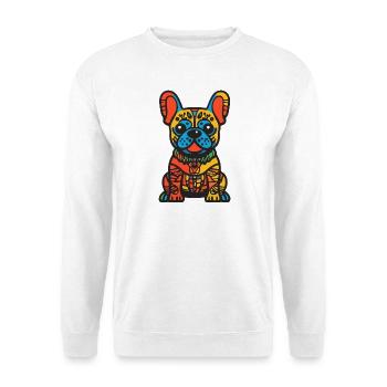 Französische Buldogge Hund Halloween Lustig - Unisex Pullover - Weiß - Vorne