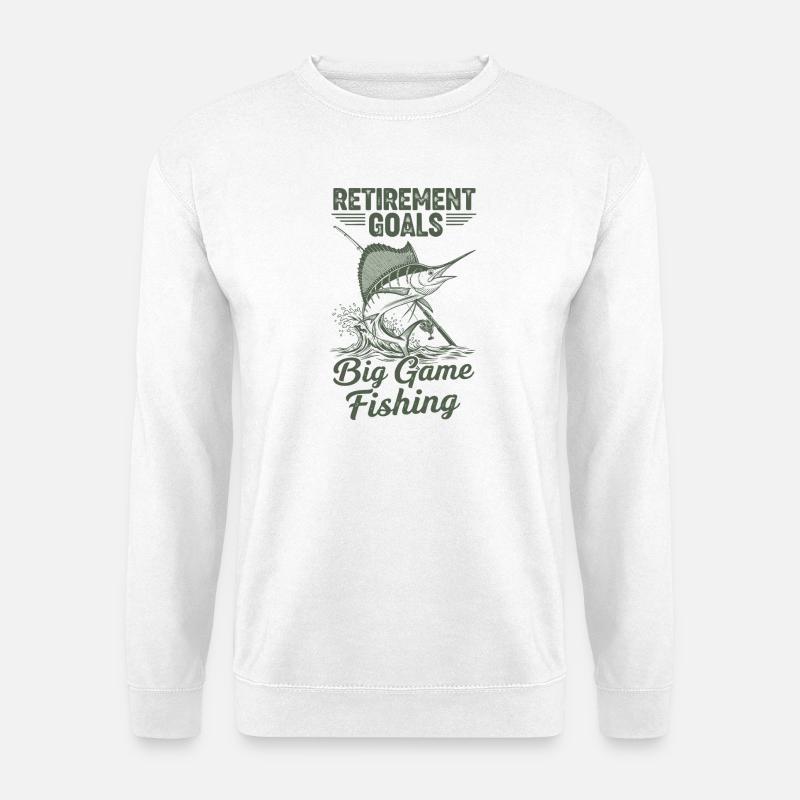 Rentenziele Großfisch Angeln - Unisex Pullover - Weiß