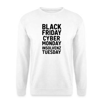 Black Friday Drôle de dicton Faillite - Sweat-shirt Unisexe - blanc - Devant