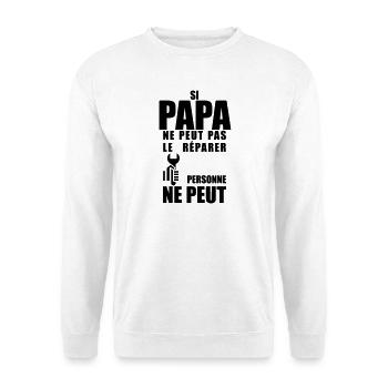 Papa répare  - Sweat-shirt Unisexe - blanc - Devant