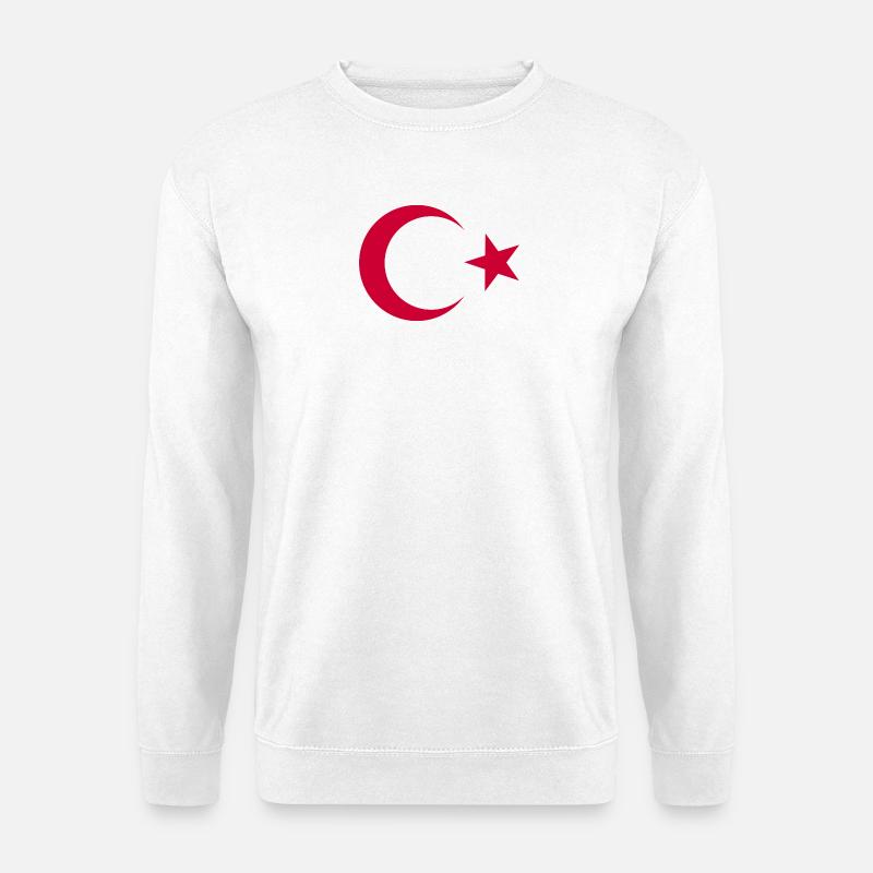 Roter Halbmond und Stern Türkei - Unisex Pullover - Weiß