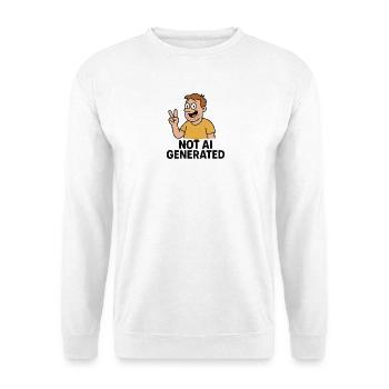 Not AI Generated Cartoon Tee - Unisex Sweatshirt - white - Front