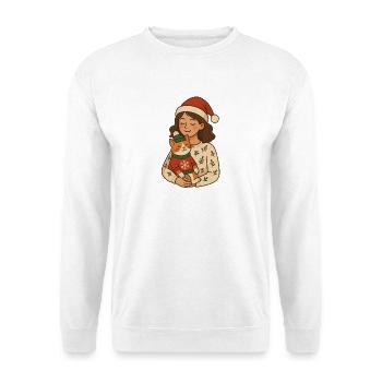 Winterkuschel Katze Herz - Unisex Pullover - Weiß - Vorne