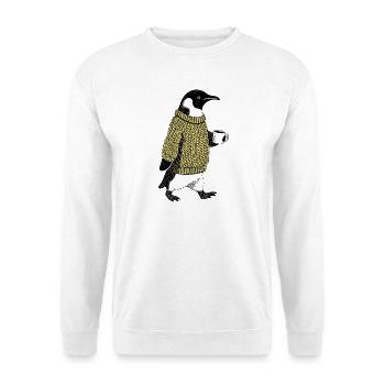 Coffee Penguin - Sweat-shirt Unisexe - blanc - Devant