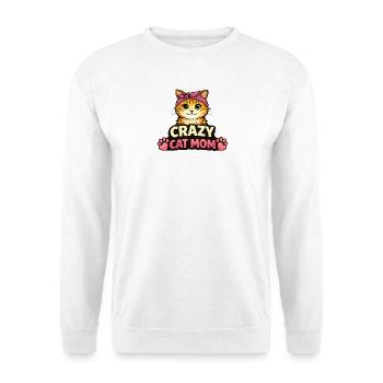 Maman Chat Folle - Sweat-shirt Unisexe - blanc - Devant