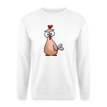 Cartoon Kulleraugen-Huhn - Unisex Pullover - Weiß - Vorne