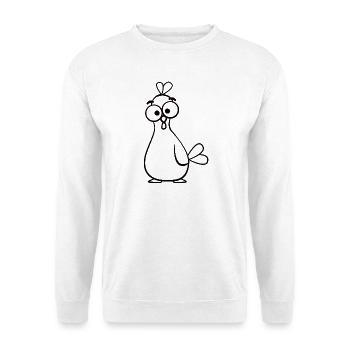 Odd Cartoon Chicken Illustration - Unisex Sweatshirt - white - Front