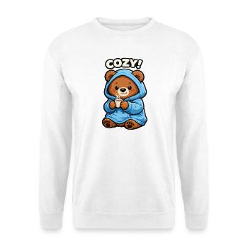 Kuschelbär mit Hoodie Kaffee - Unisex Pullover - Weiß - Vorne