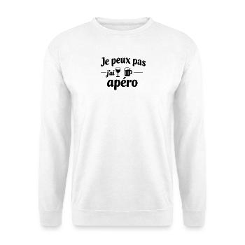 I can't I have an aperitif – Humor and funny message - Unisex Sweatshirt - white - Front