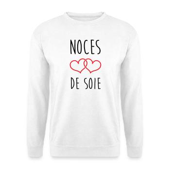 Noces de Soie 12 ans de mariage - Sweat-shirt Unisexe - blanc - Devant