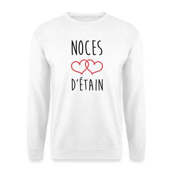Zinnhochzeit 10 Jahre Hochzeit - Unisex Pullover - Weiß - Vorne