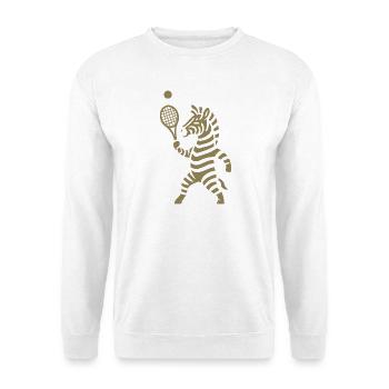 Minimalistische Zebra Tennis Spieler Silhouette  - Unisex Pullover - Weiß - Vorne