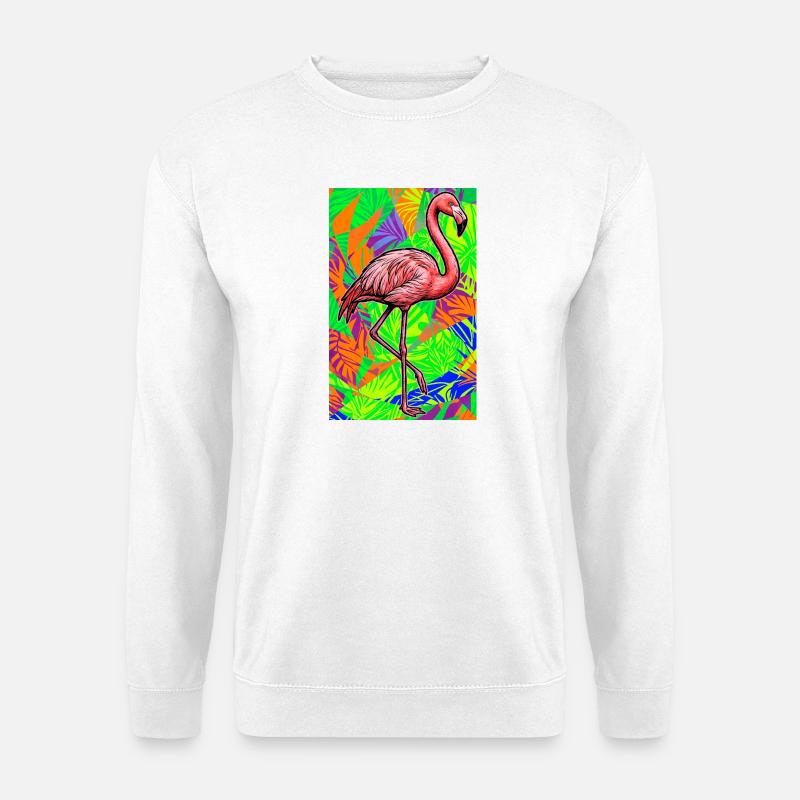 Flamingo - Unisex Pullover - Weiß