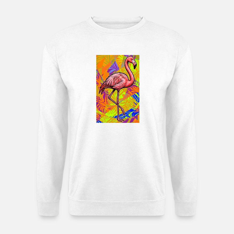 Flamingo - Unisex Pullover - Weiß
