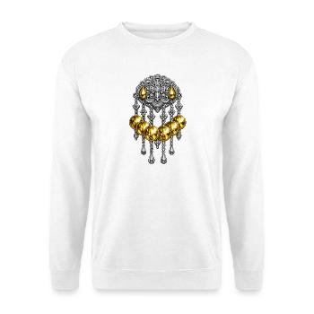 Golden Sølje Brooch with Silver Ornament - Unisex Sweatshirt - white - Front
