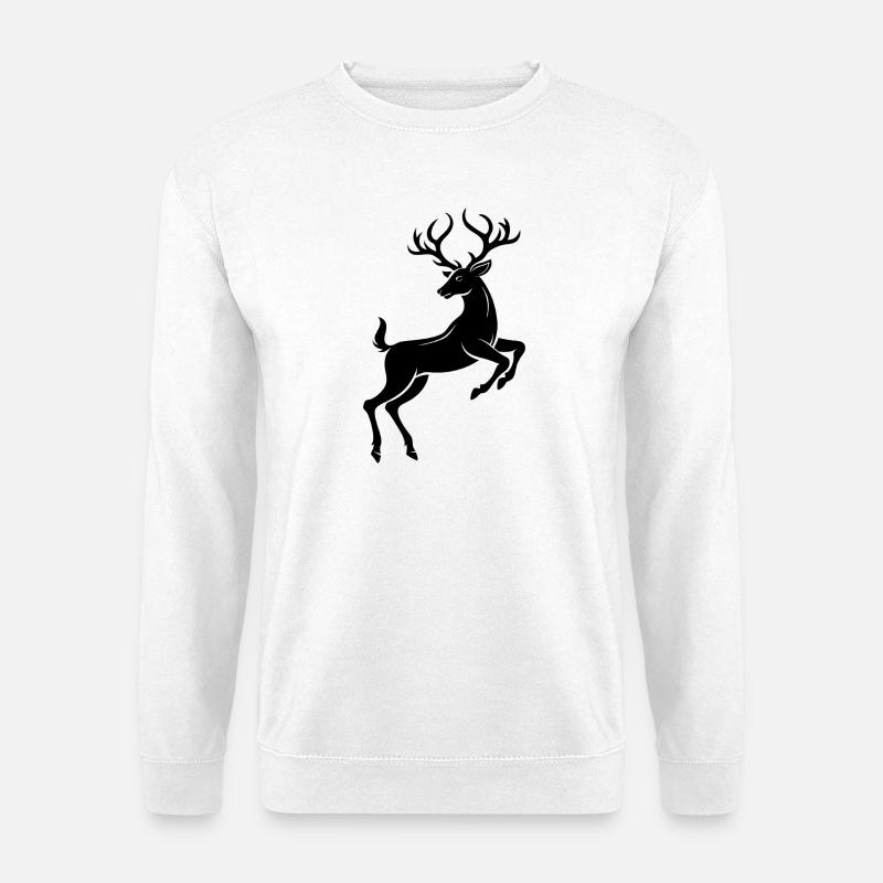 Springende Hirsche - Unisex Pullover - Weiß