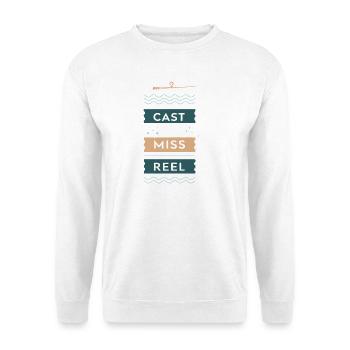 Pêche rétro Cast Miss Reel - Sweat-shirt Unisexe - blanc - Devant