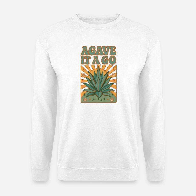 Agave, los gehts | Sukkulenten - Unisex Pullover - Weiß