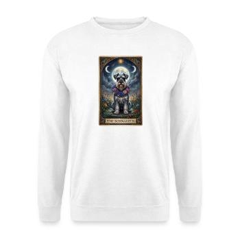 Moonlit Night Schnauzer with Floral Wreath - Unisex Sweatshirt - white - Front
