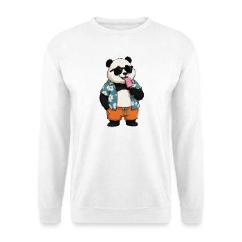 Panda Strand mit Eis - Unisex Sweatshirt - white - Front