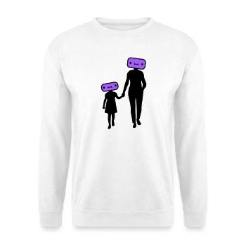 Familie Silhouette Liebe Kinder Eltern Mama Papa - Unisex Pullover - Weiß - Vorne