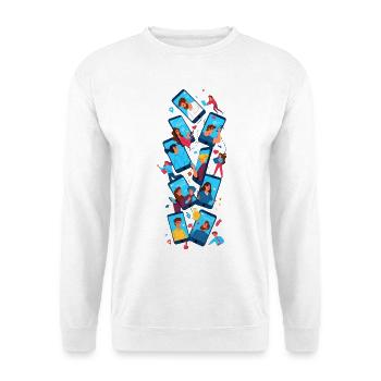 Digital connections: friendship via app - Unisex Sweatshirt - white - Front