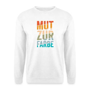 Mut zur Farbe Retro-Blockschrift - Unisex Pullover - Weiß - Vorne