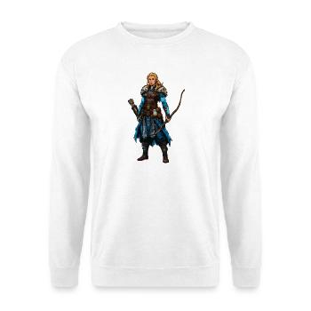 Viking Warrior with Bow & Fur Cloak - Unisex Sweatshirt - white - Front