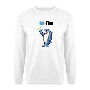 Shark Five | Funny cartoon shark with high five - Unisex Sweatshirt - white - Front